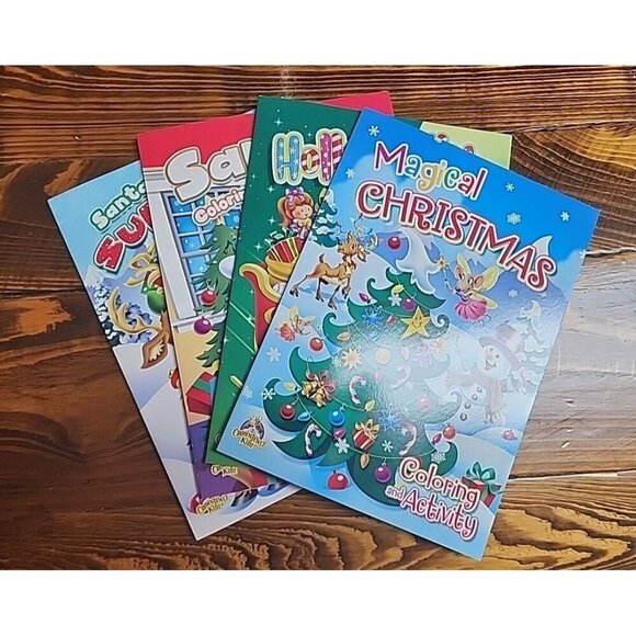 4 Christmas Coloring And Activity Books Great Stocking Stuffier Gift - Picture 1 of 13